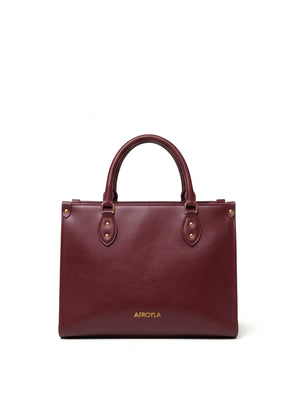 "Serwa" Oxblood Red Leather Handbag