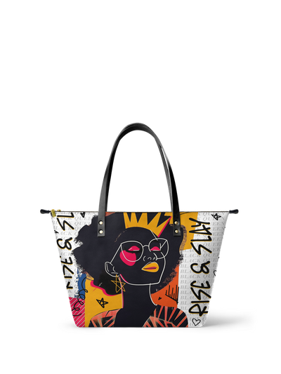 "Aina" Coconut White Leather Tote Bag