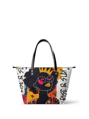 "Aina" Coconut White Leather Tote Bag