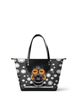 "Fahari" Monochrome Leather Tote Bag