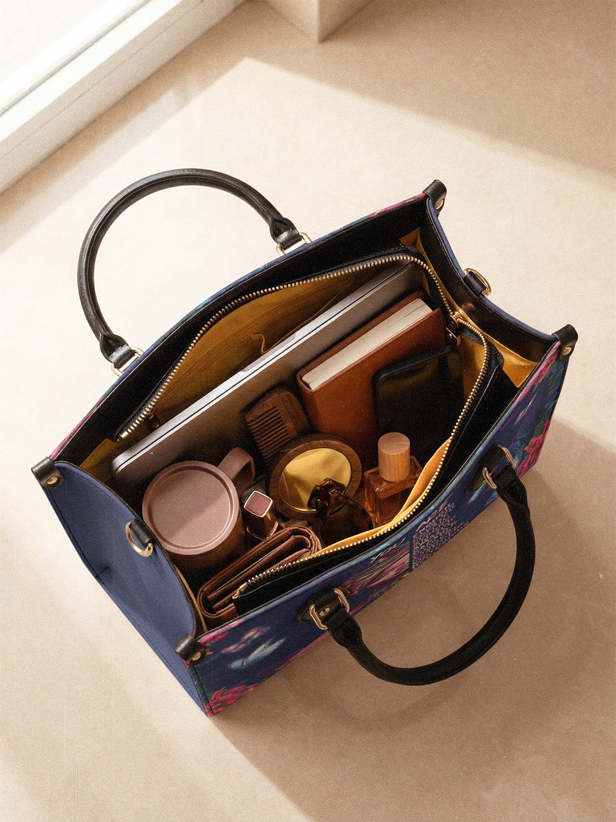 "Imani" Blue Orchid Leather Handbag