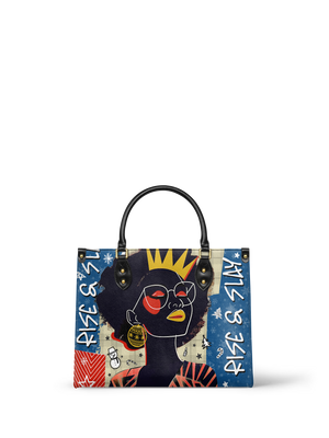 "Aina" Blueberry Snow Leather Handbag