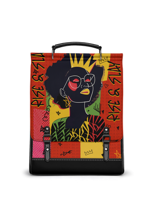 "Aina" Flame Red Leather Backpack