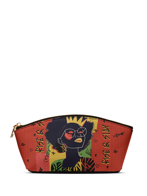 "Aina" Flame Red Eclipse Makeup Bag