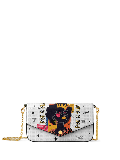 "Aina" Coconut White Envelope Chain Crossbody Bag