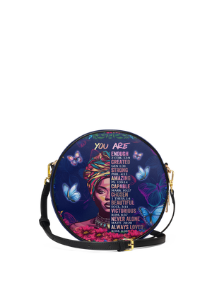 "Imani" Blue Orchid Circle Crossbody Bag