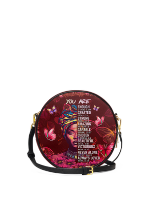 "Imani" Pomegranate Red Circle Crossbody Bag