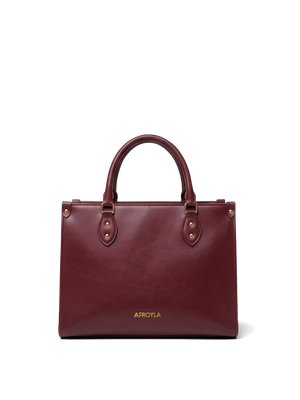 "Serwa" Oxblood Red Leather Handbag