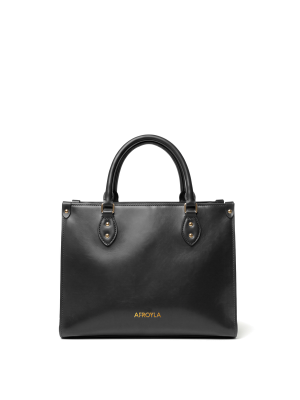 "Serwa" Black Leather Handbag