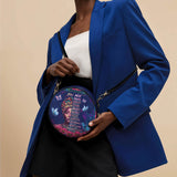 "Imani" Blue Orchid Circle Crossbody Bag