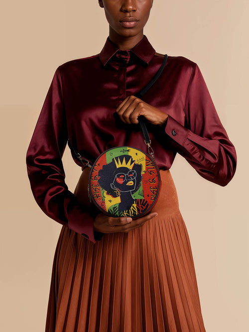 "Aina" Flame Red Circle Crossbody Bag DD DEAL