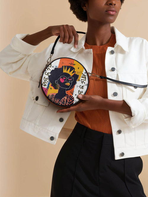 "Aina" Coconut White Circle Crossbody Bag DD DEAL