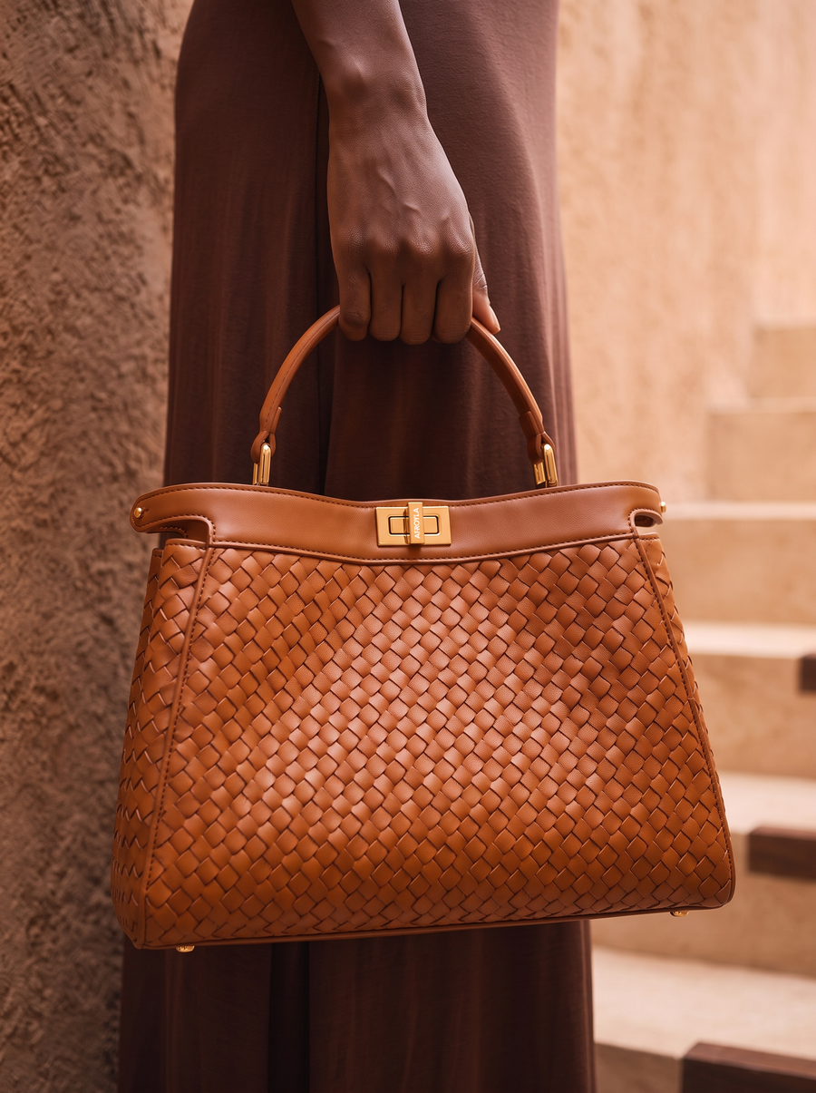 "Adaeze" Brown Woven Bag