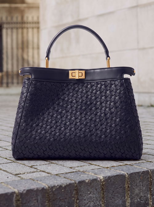 "Adaeze" Navy Blue Woven Bag