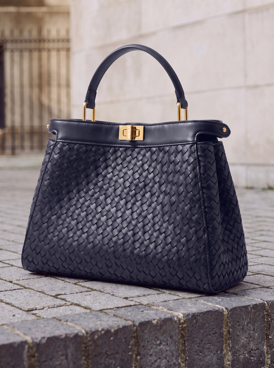 "Adaeze" Navy Blue Woven Bag