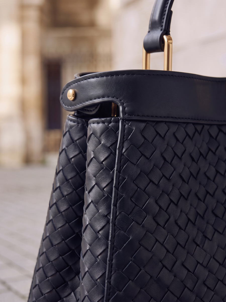 "Adaeze" Navy Blue Woven Bag