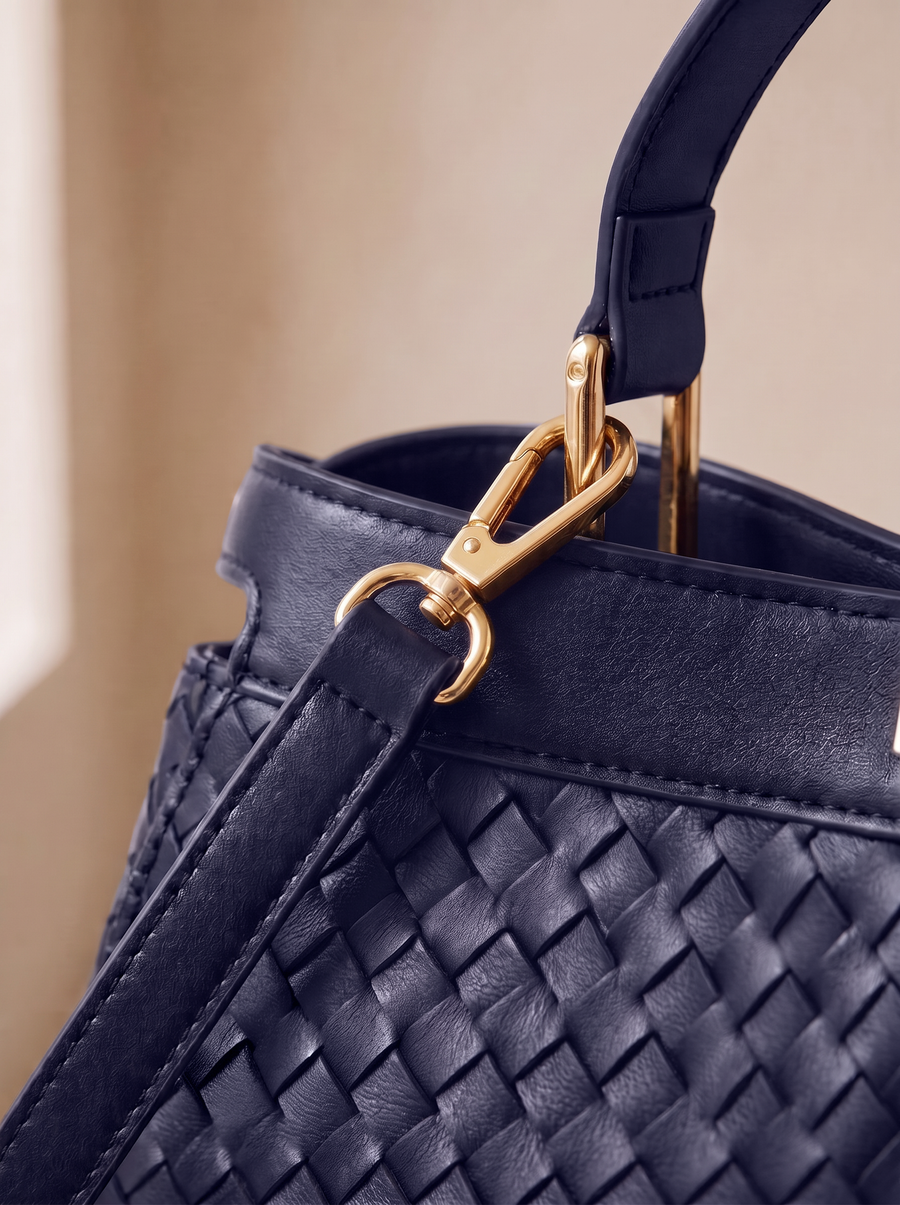 "Adaeze" Navy Blue Woven Bag