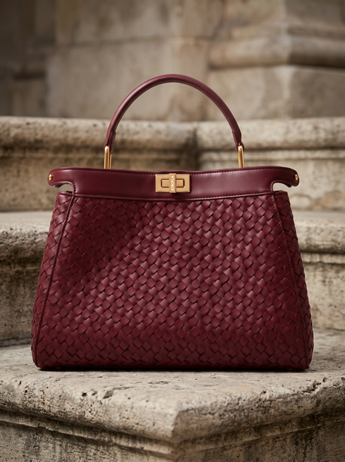 "Adaeze" Oxblood Red Woven Bag