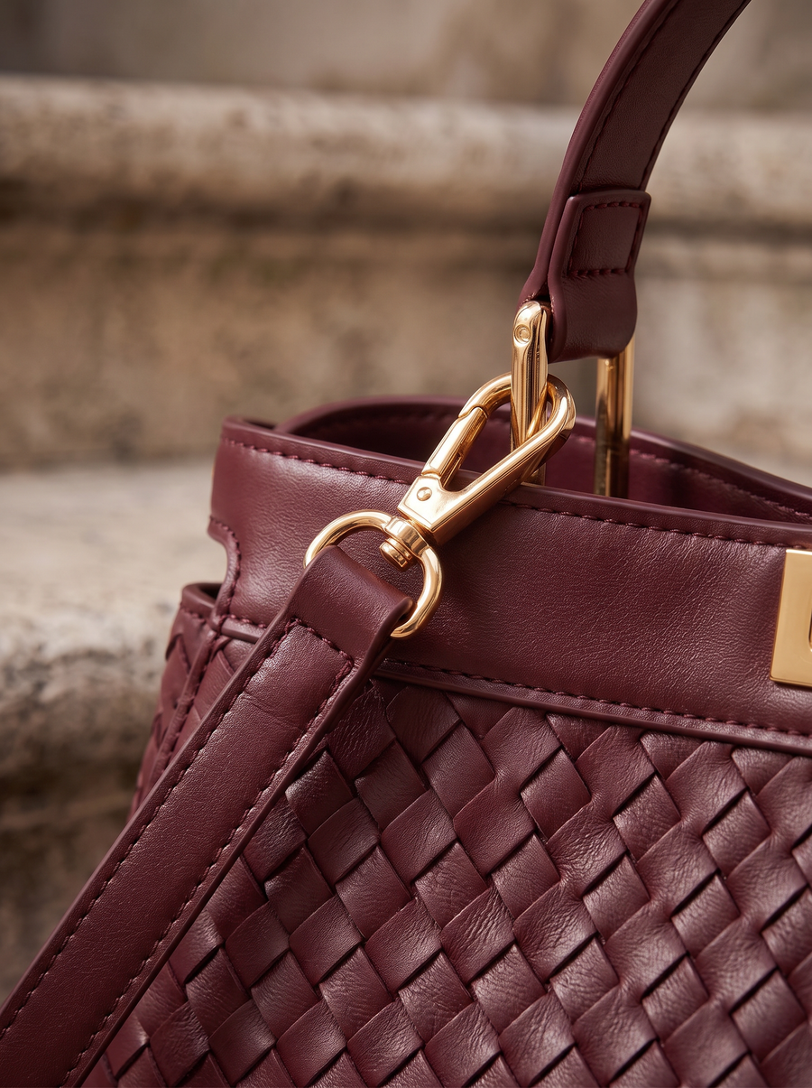 "Adaeze" Oxblood Red Woven Bag