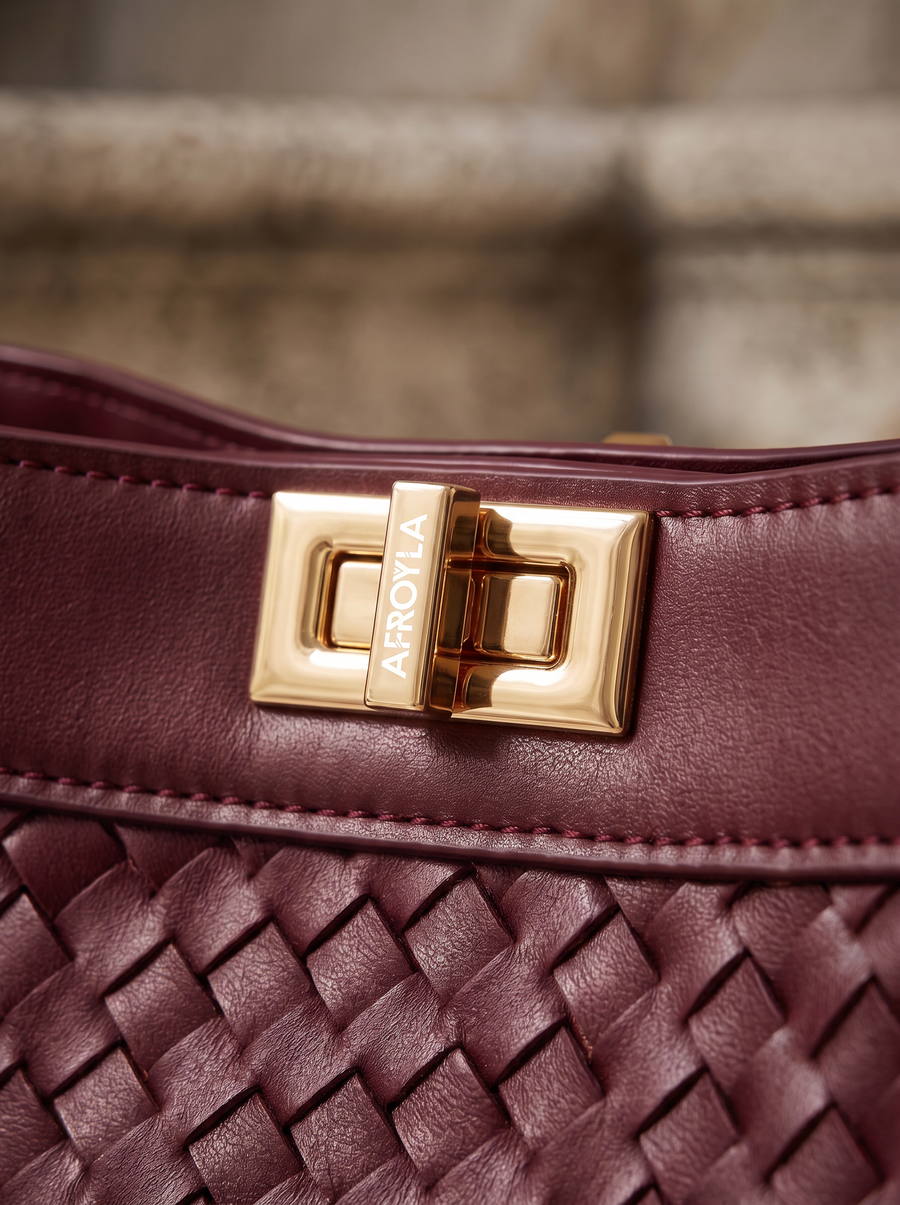 "Adaeze" Oxblood Red Woven Bag