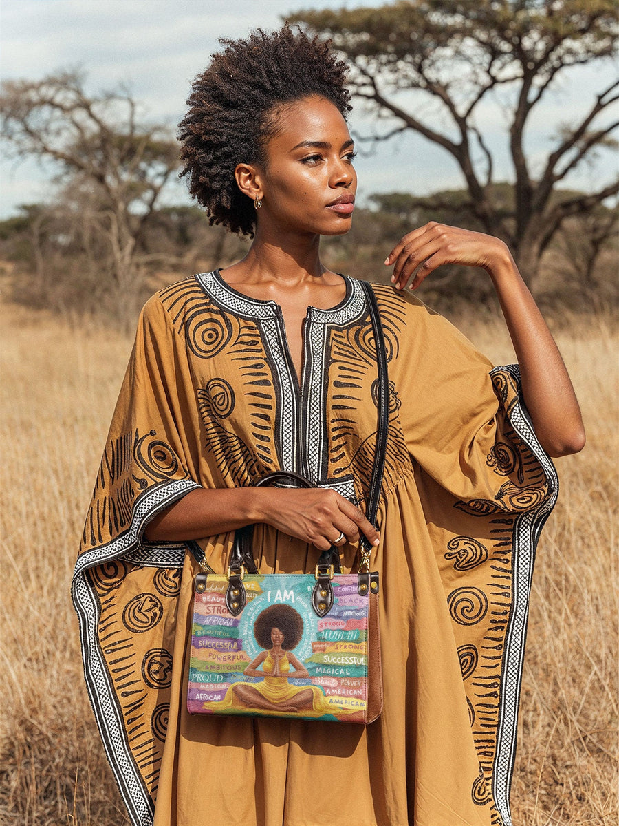 "AfroEssence" Small Leather Handbag Matching Set - DD DEAL