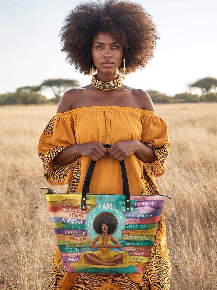 "AfroEssence" Leather Tote Bag Matching Set - DD DEAL