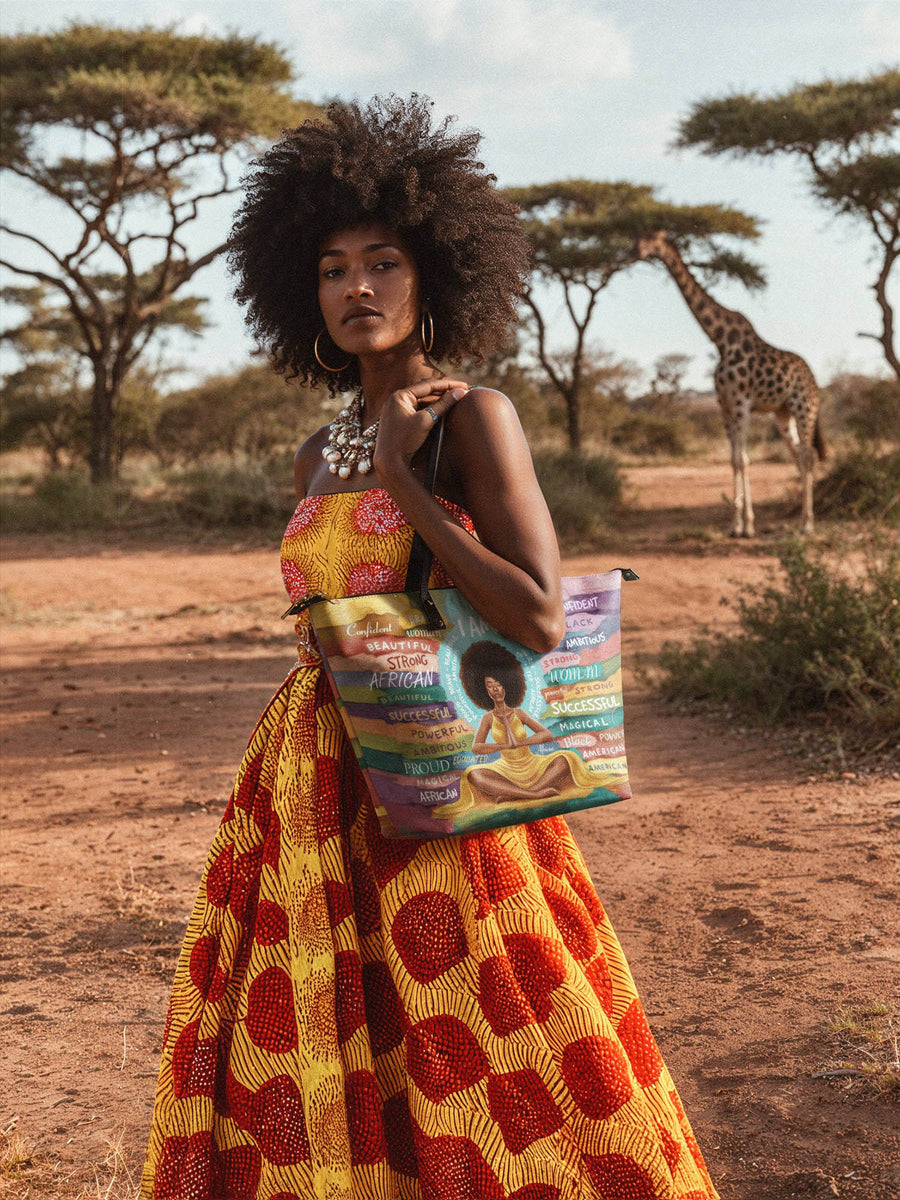 "AfroEssence" Leather Tote Bag Matching Set - DD DEAL