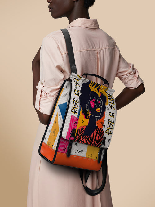 "Aina" Coconut White Leather Backpack