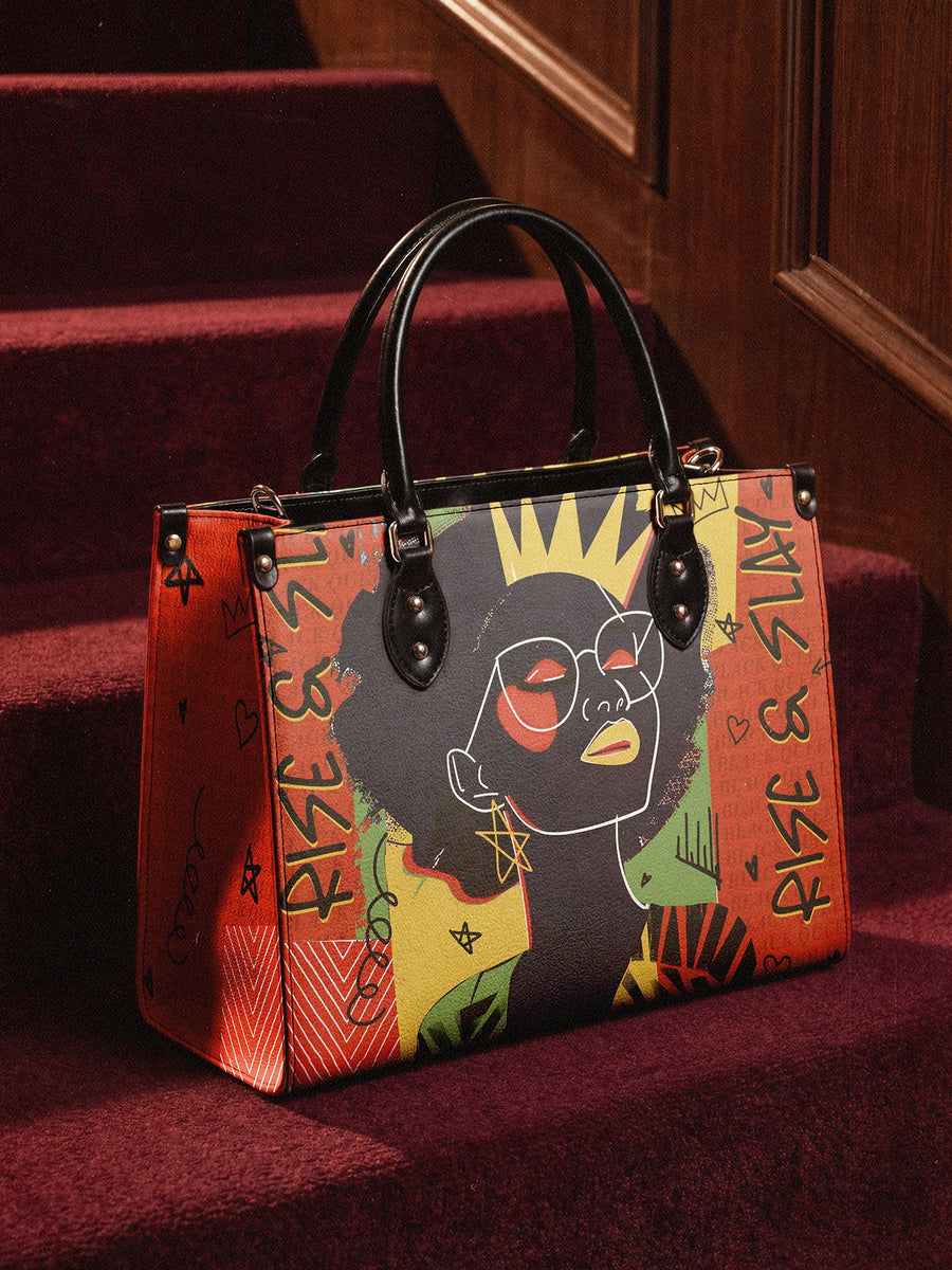 "Aina" Flame Red Leather Handbag Matching Set - DD DEAL