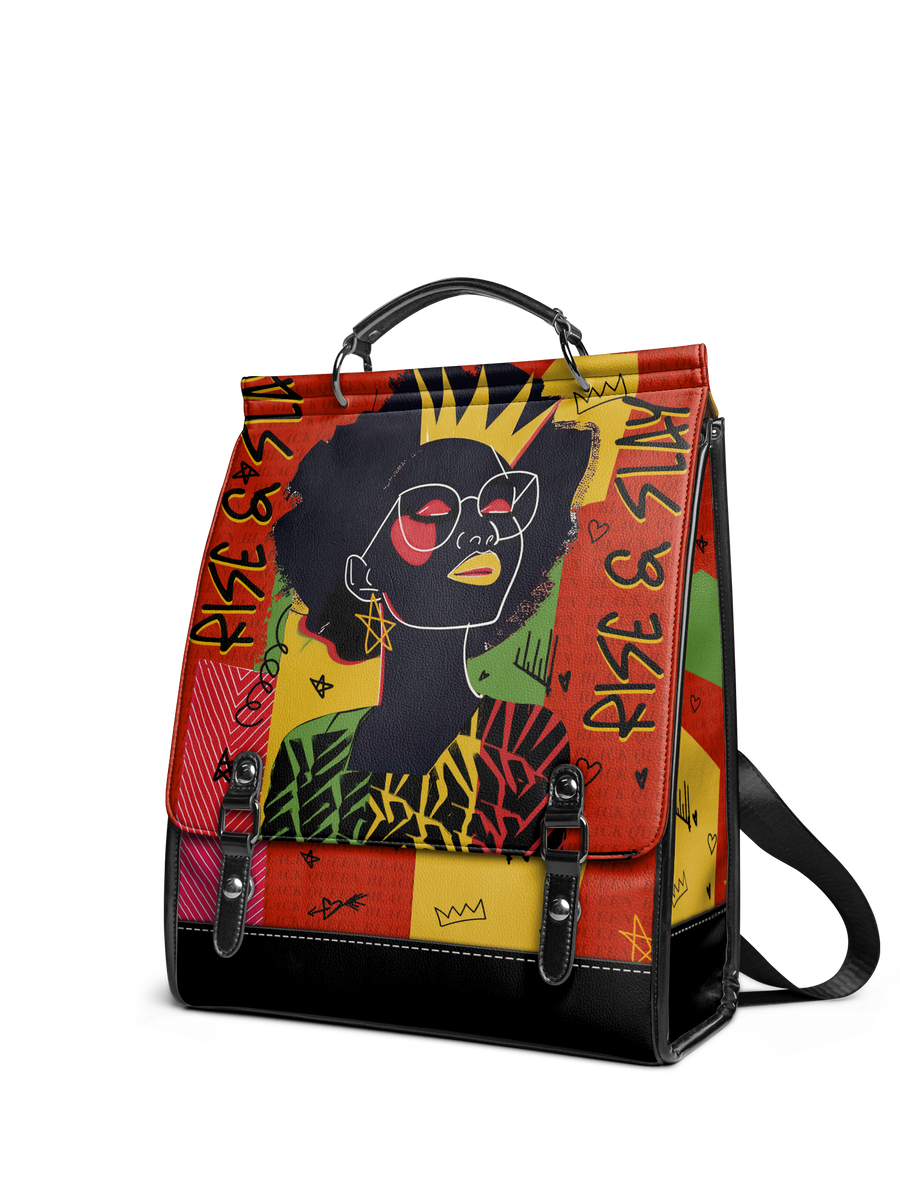 "Aina" Flame Red Leather Backpack Matching Set - DD DEAL