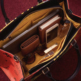 "Aina" Flame Red Leather Handbag - BRAVE ONES DEAL
