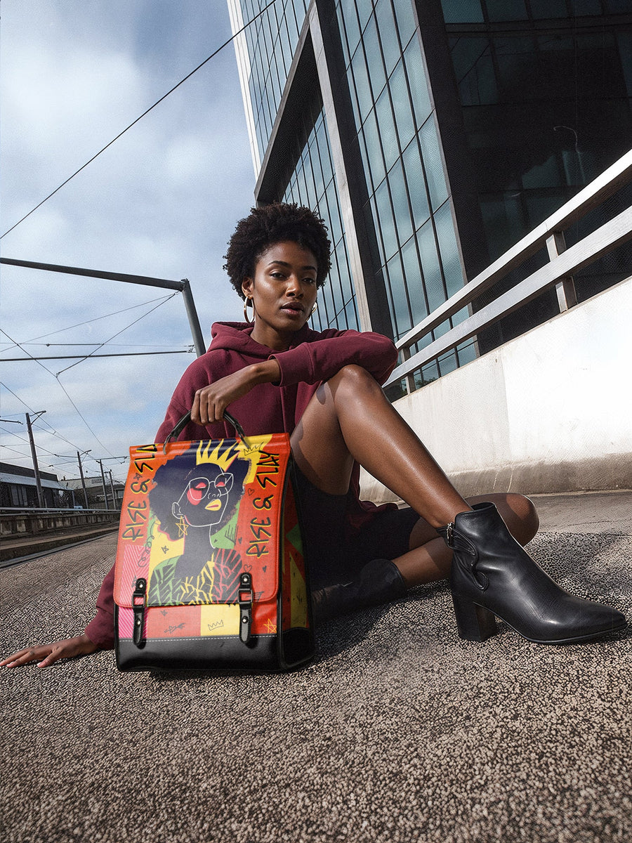 "Aina" Flame Red Leather Backpack - DD DEAL