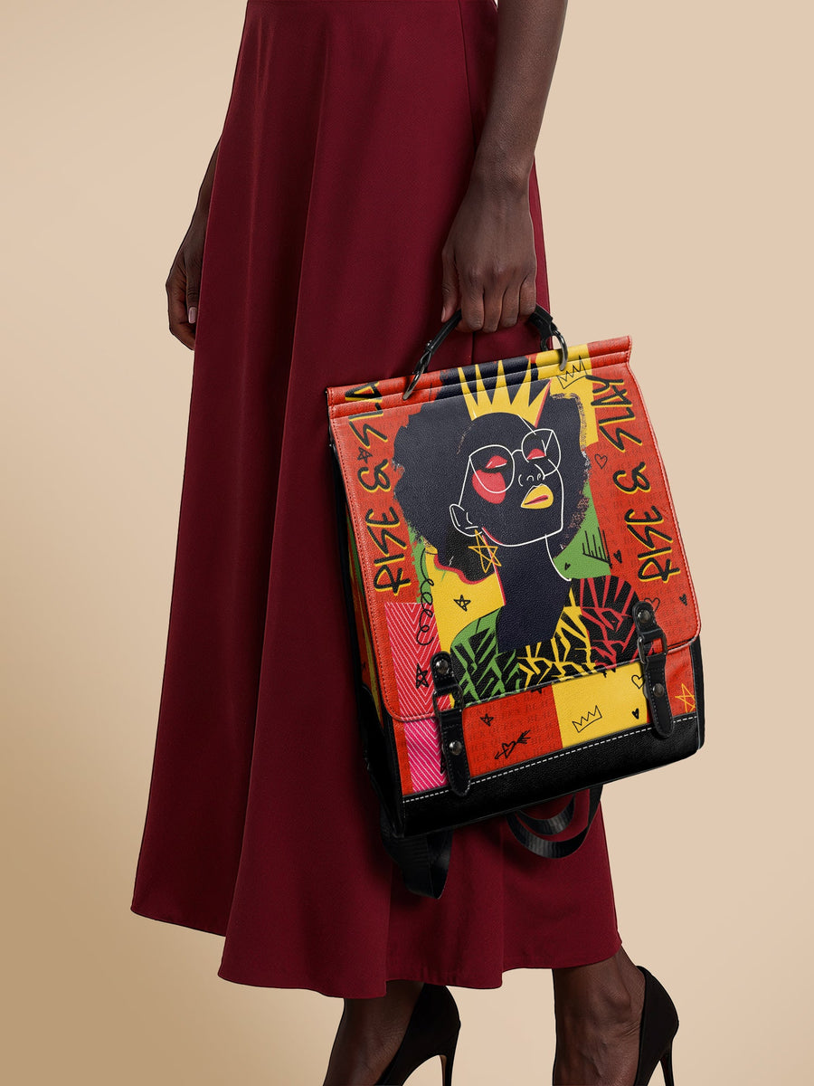 "Aina" Flame Red Leather Backpack - DD DEAL