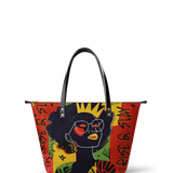 "Aina" Flame Red Leather Tote Bag - BRAVE ONES DEAL
