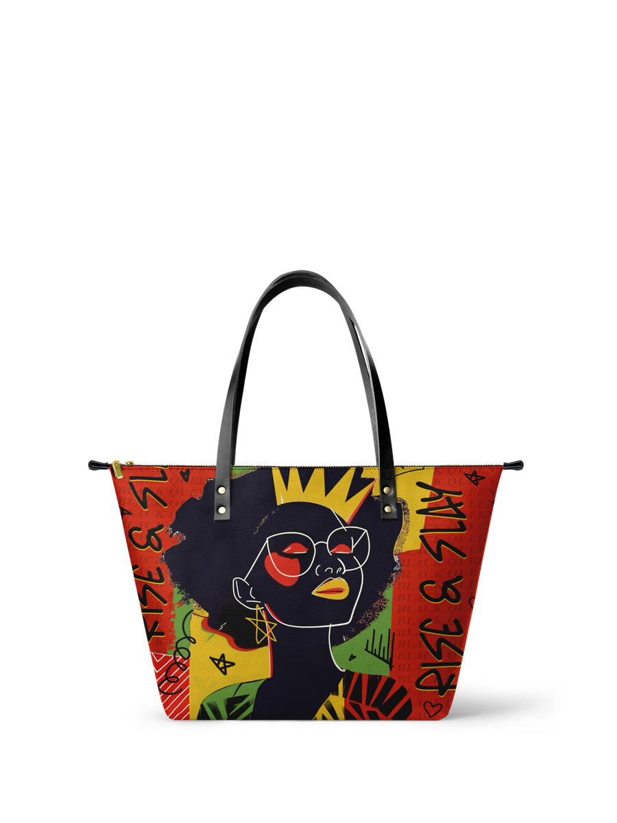 "Aina" Flame Red Leather Tote Bag Matching Set - DD DEAL