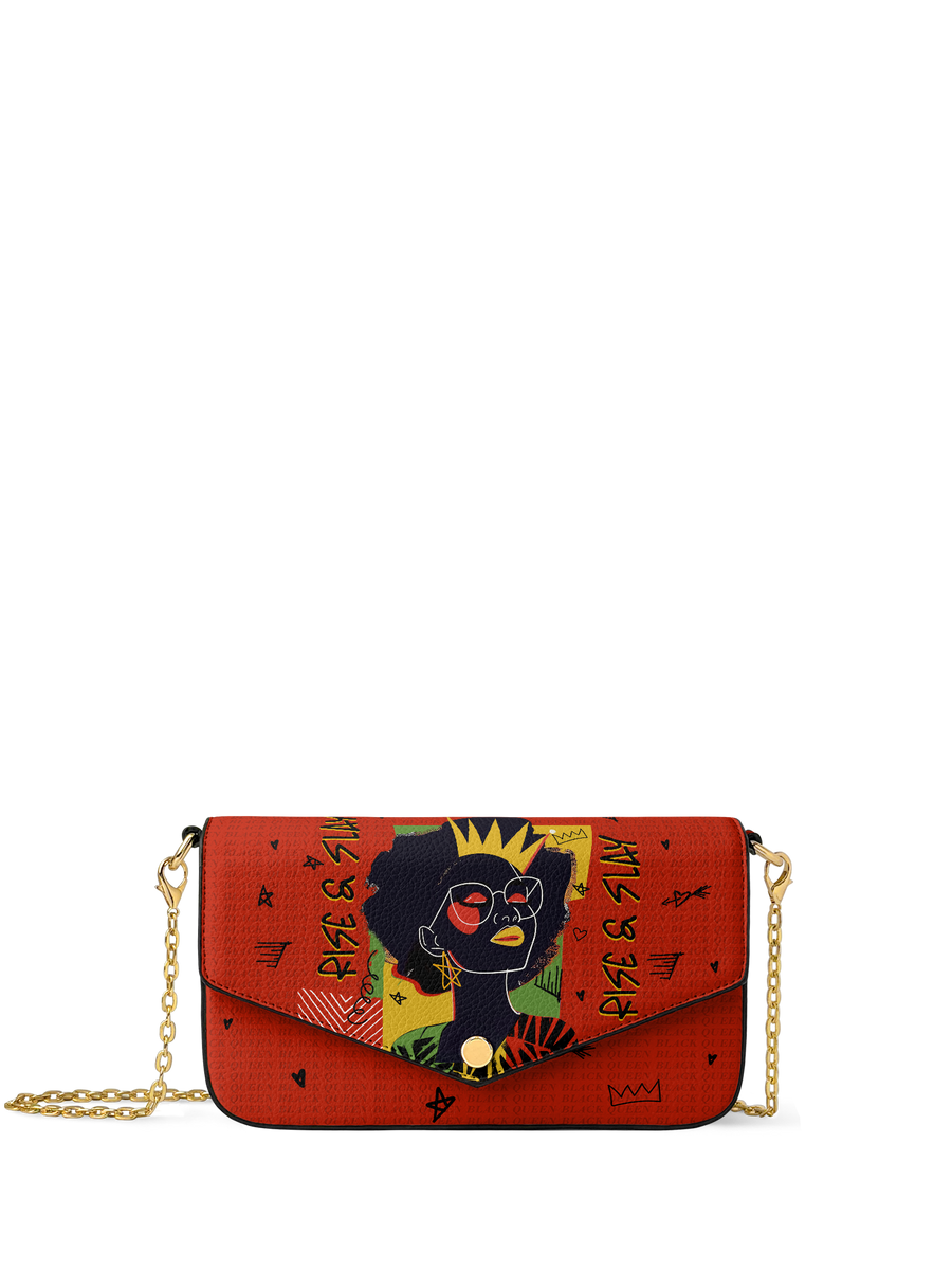 "Aina" Flame Red Envelope Chain Crossbody Bag - DD DEAL