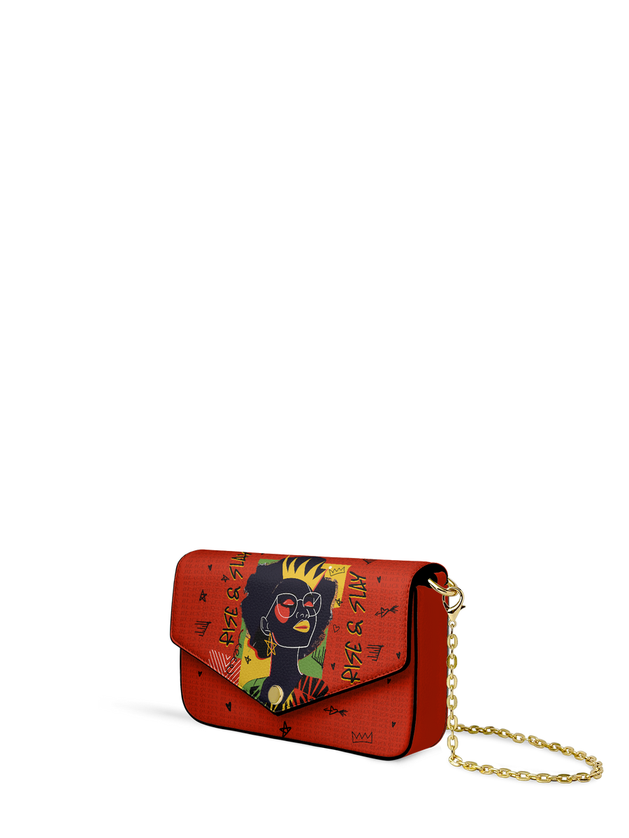 "Aina" Flame Red Envelope Chain Crossbody Bag - DD DEAL