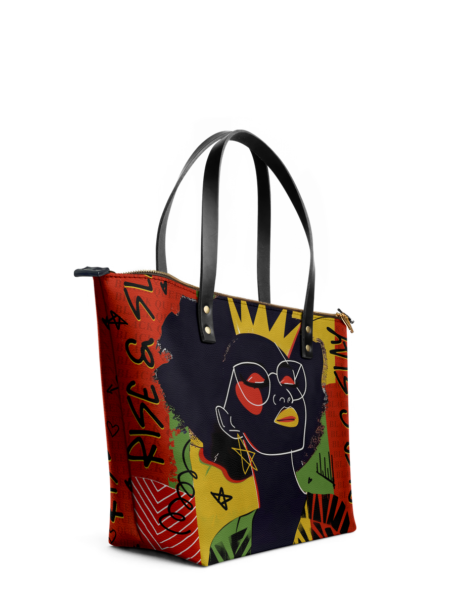 "Aina" Flame Red Leather Tote Bag - DD DEAL