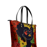 "Aina" Flame Red Leather Tote Bag