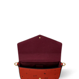 "Aina" Flame Red Envelope Chain Crossbody Bag