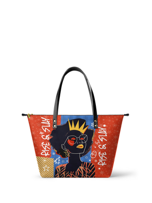 "Aina" Frosted Cherry Leather Tote Bag