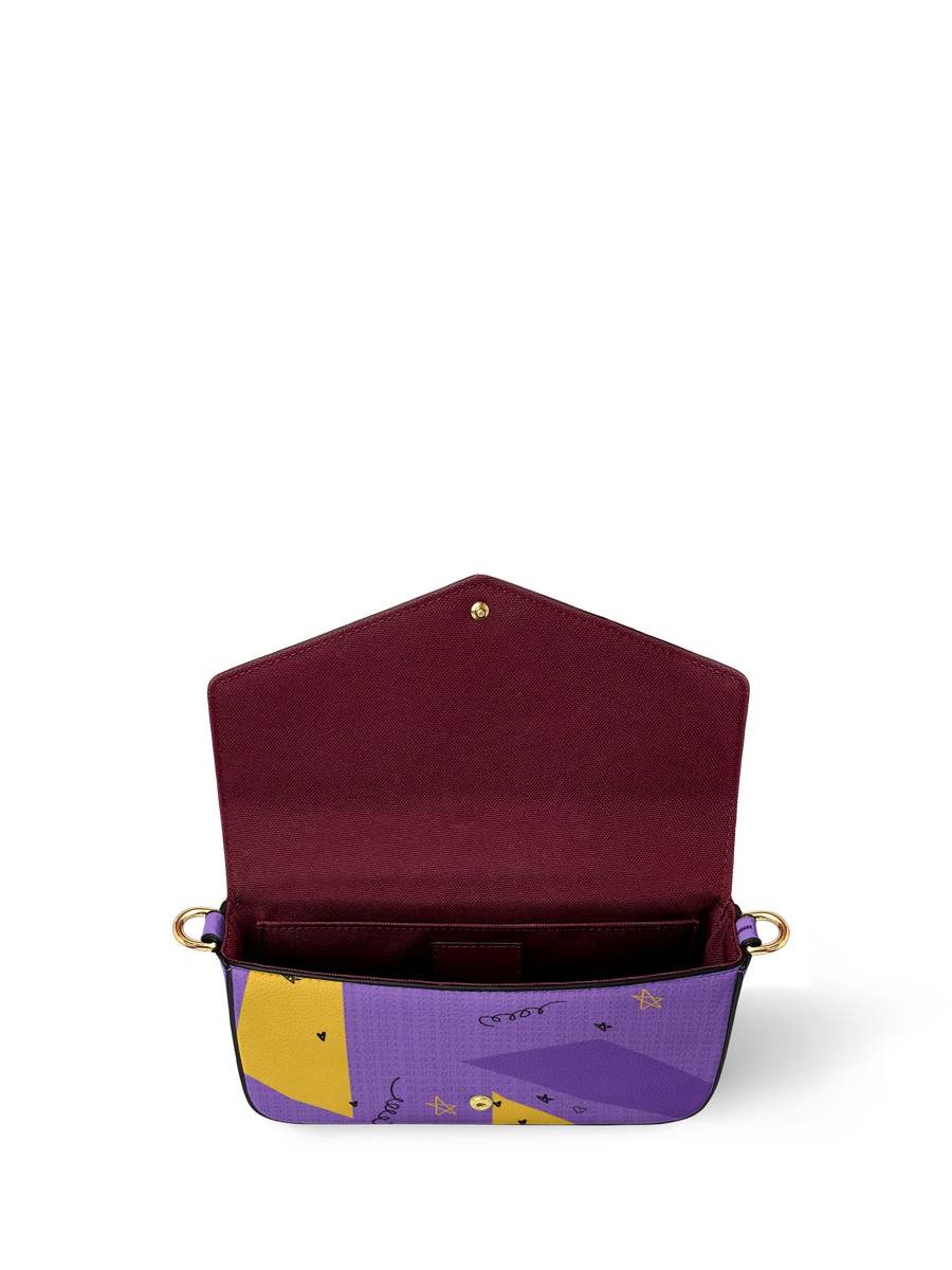 "Aina" Grape Soda Envelope Chain Crossbody Bag