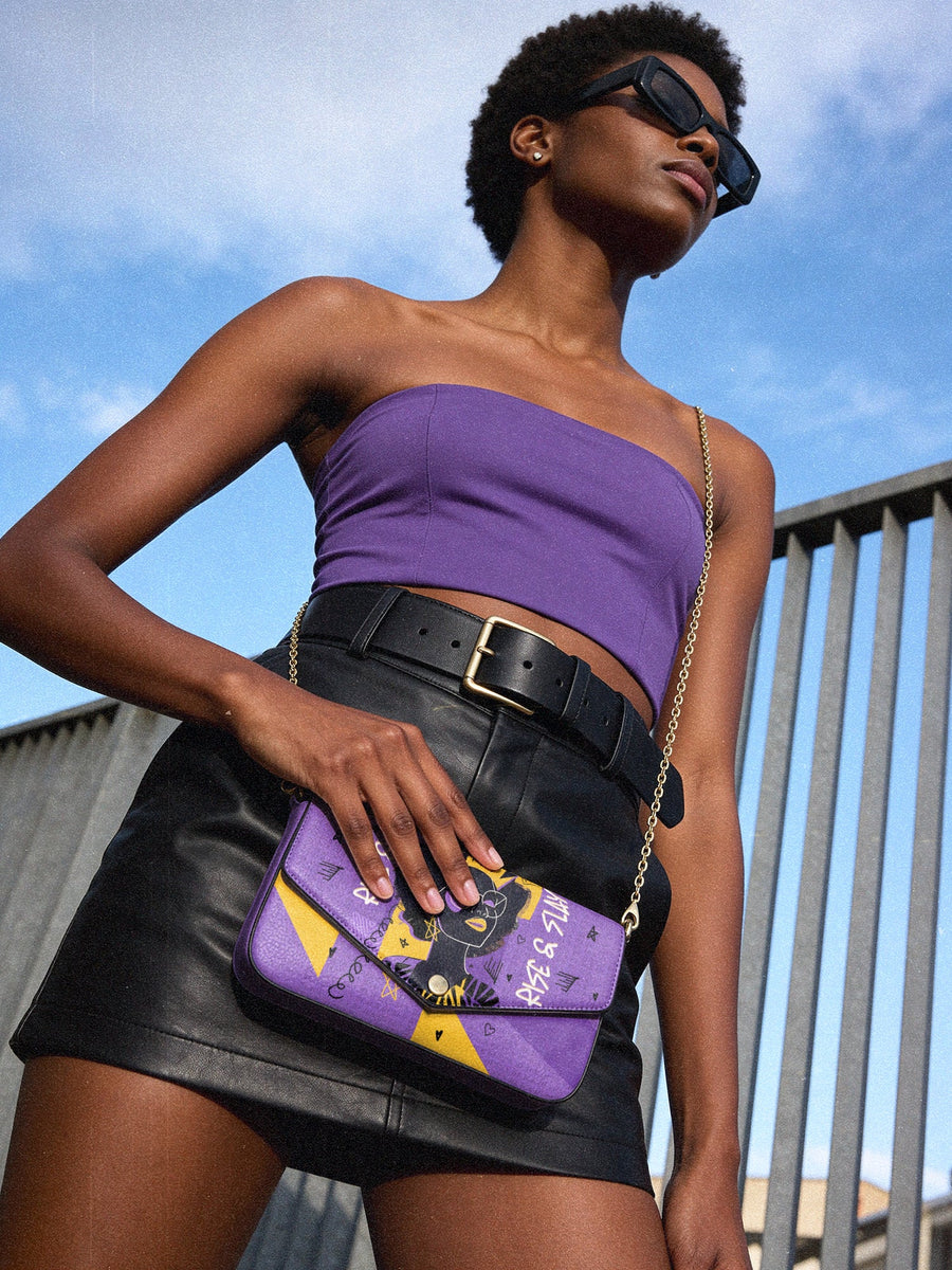 "Aina" Grape Soda Envelope Chain Crossbody Bag - DD DEAL