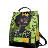 "Aina" Lime Pop Leather Backpack