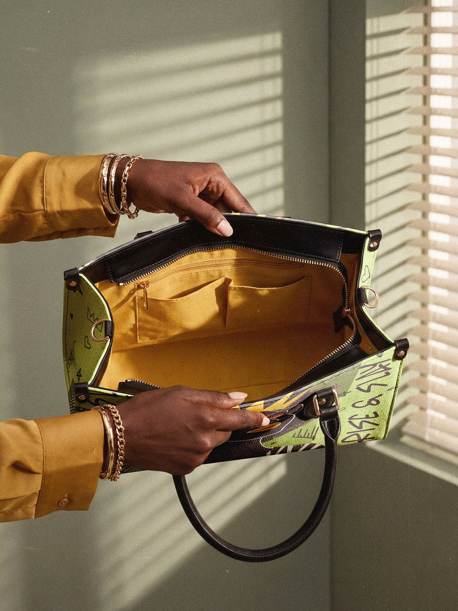 "Aina" Lime Pop Leather Handbag - DD DEAL