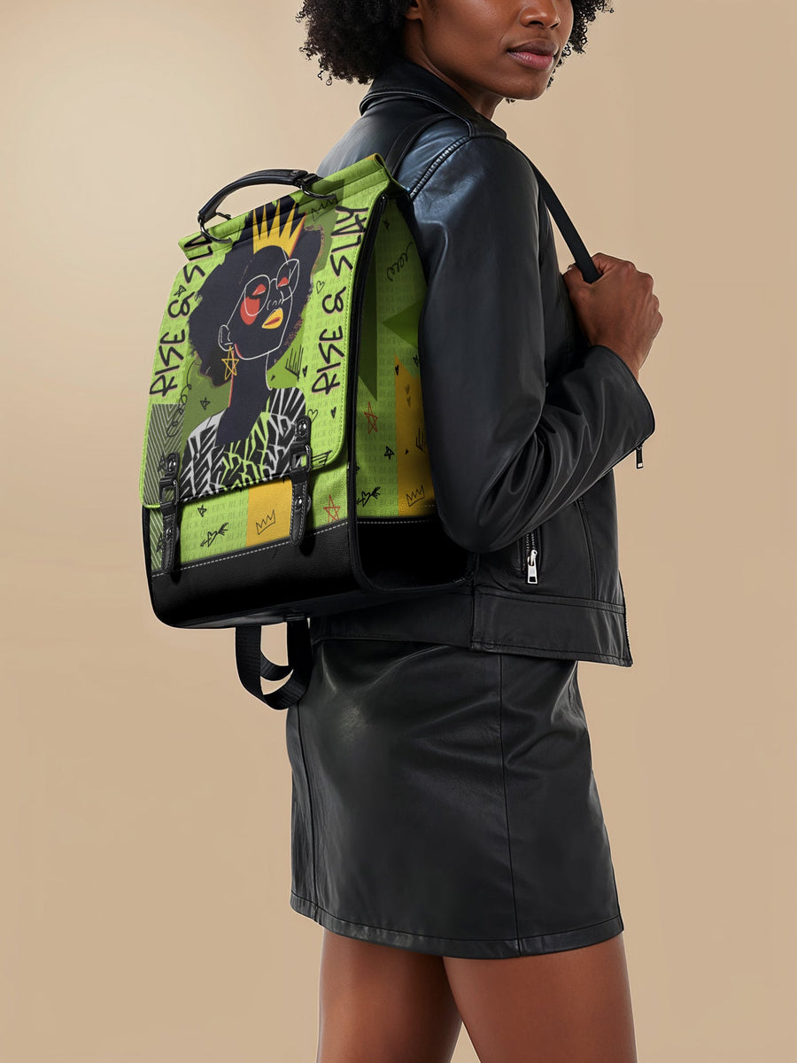 "Aina" Lime Pop Leather Backpack - DD DEAL