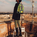 "Aina" Lime Pop Leather Backpack