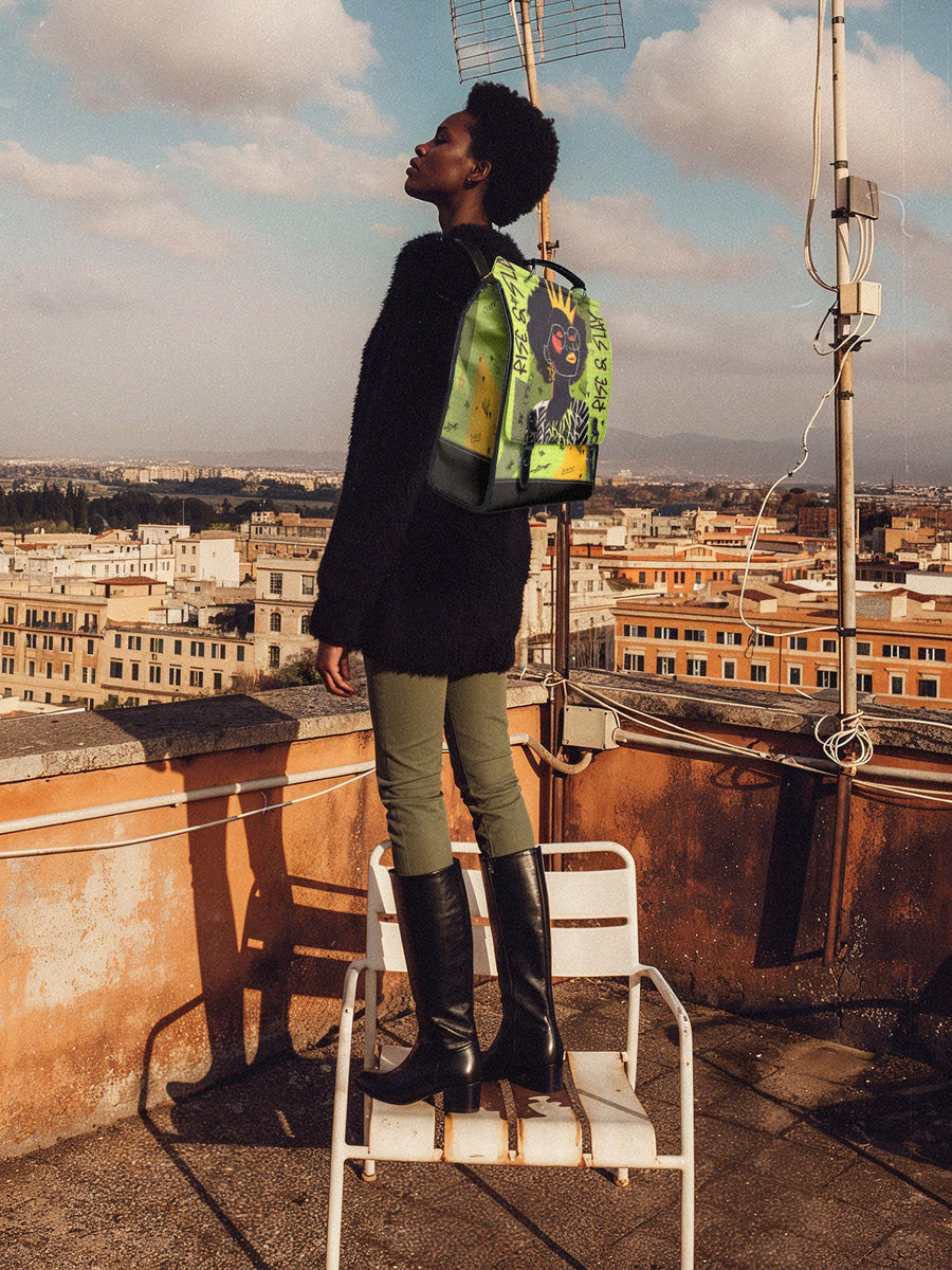 "Aina" Lime Pop Leather Backpack Matching Set - DD DEAL