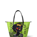 "Aina" Lime Pop Leather Tote Bag - BRAVE ONES DEAL