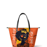 "Aina" Orange Sorbet Leather Tote Bag - BRAVE ONES DEAL